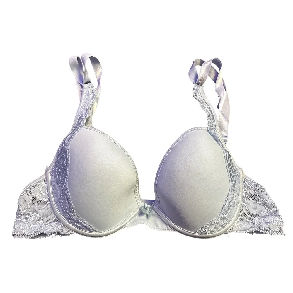 Women's Lace Push Up Bra Light Blue Size 34B